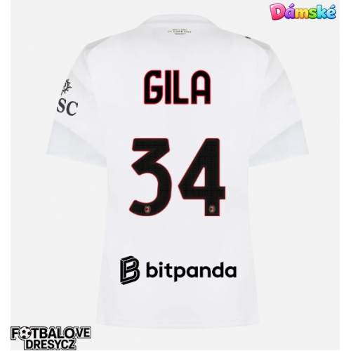 AC Milan Mario Gila #34 Dámské Venkovní Dres 2026-27 Krátký Rukáv AC Milan Mario Gila #34 Dámské Venkovní Dres 2026-27 Krátký Rukáv
